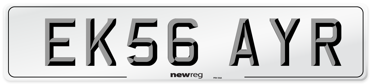 EK56 AYR Number Plate from New Reg